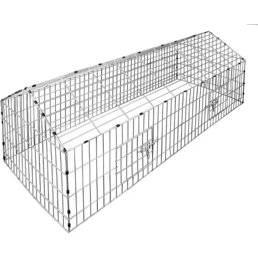 Kaninchenstall | Freilaufstall | Inklusive Sonnenschirm | 180 x 75 x 75 cm