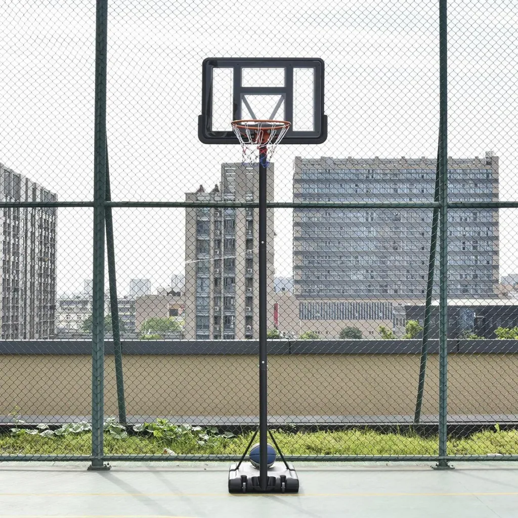 Basketballständer tragbar freistehend verstellbarer Basketballständer mit zwei beweglichen Rädern geeignet für den Außen