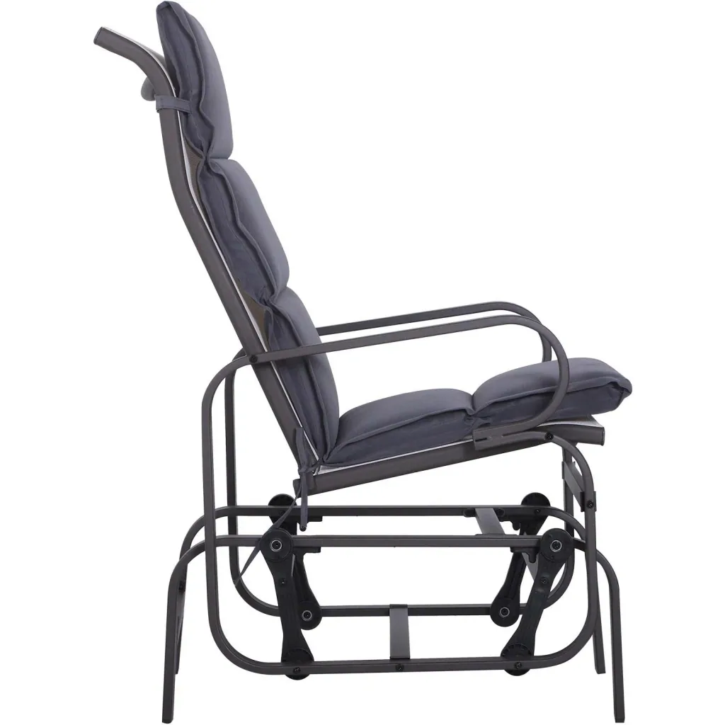 4er-Set Liegenauflage Liegenpolster Gartenliege faltbar 5 Segmente Polyester + Baumwollfaser Grau 118 x 48 x 4,5 cm