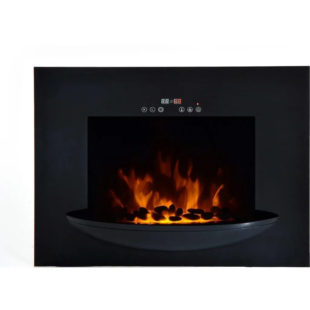 Elektrokamin Wandkamin 1800 Watt 7 Farben LED Flammenillusion Schwarz