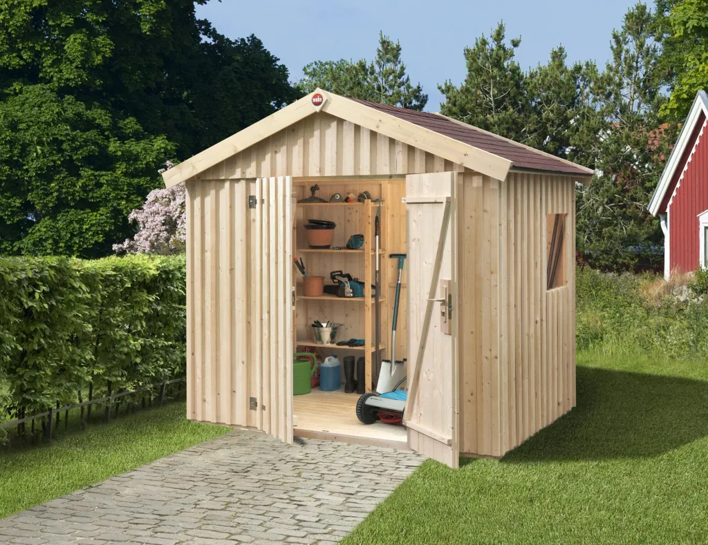 Schwedenhaus Gr. 3, B 240 x T 246 cm, natur