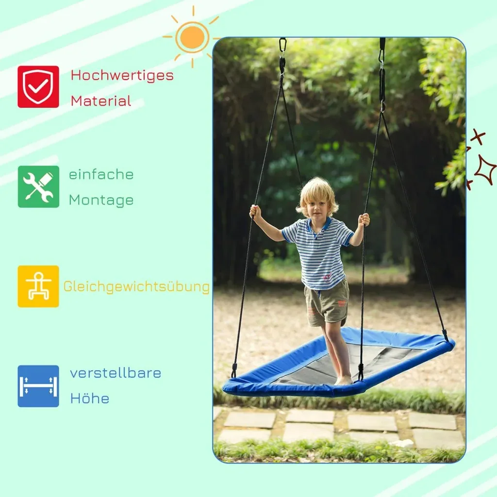 Nestschaukel für Kinder blau, schwarz