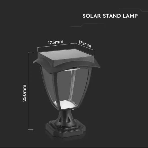 VT-983 Sevilla Solar Sockel Solar LED Lampe - 2 Lichtfarben