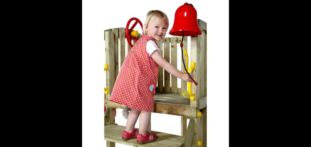 Kleinkinder Turm mit Babyschaukel, Outdoor-Kletterturm für Kleinkinder aus Holz, Babyschaukel, Rutsche, natur