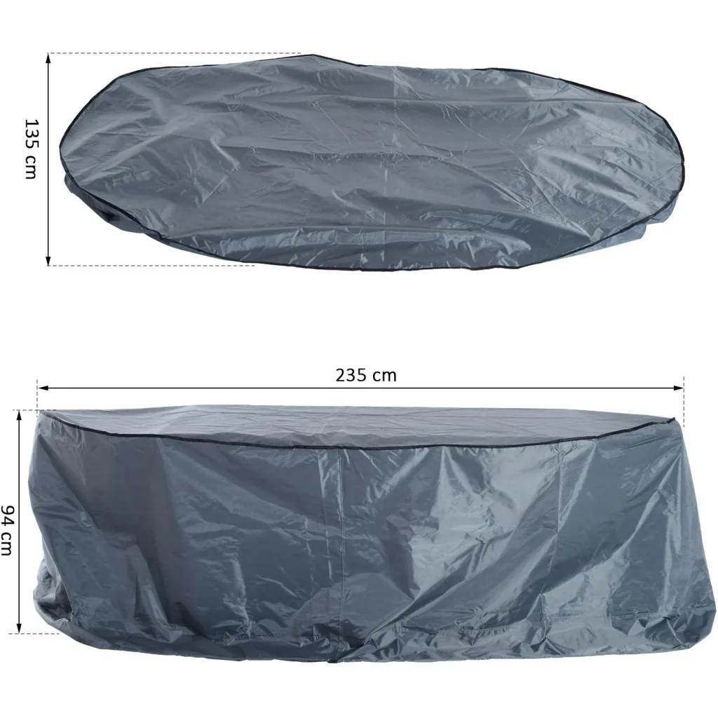 Gartenmöbel Abdeckplane Schutzhülle Abdeckung wasserdicht UV-Schutz Oxford-Gewebe Grau 235 x 135 x 94 cm