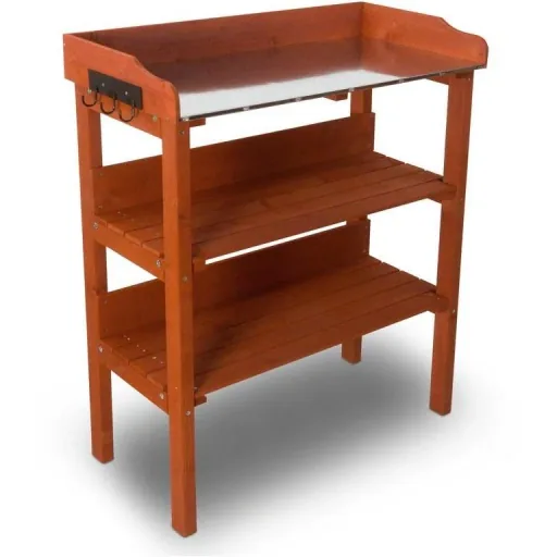Garten Blumentisch für Pflanzen - mit Zinkplatte - 92x76x37 cm