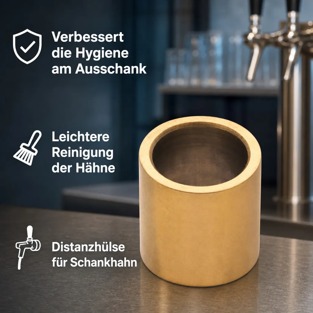 Distanzhülse für Schankhahn - Gewinde - messing, 60mm