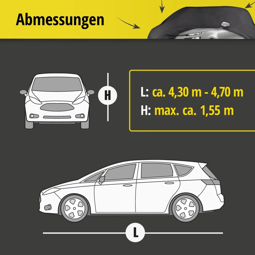 Autoabdeckplane indoor soft - Größe 8 - 431x470x155cm - PES - Elasthan