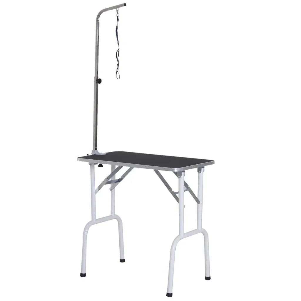 Trimmtisch klappbar Tierpflegetisch Schertisch Pflegetisch für Hunde Katzen Metall Schwarz 81 x 48 x 80 cm