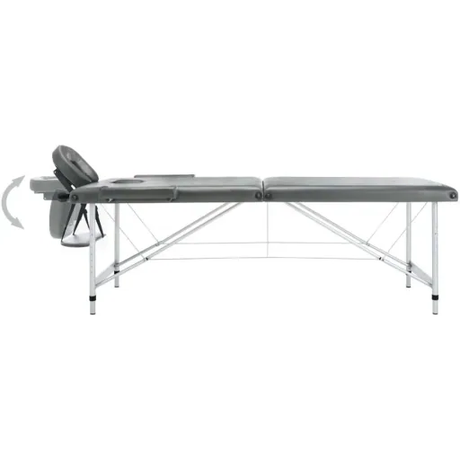 Massageliege 2 Zonen 186x68 cm Aluminiumrahmen anthrazit
