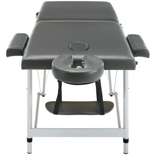 Massageliege 2 Zonen 186x68 cm Aluminiumrahmen anthrazit