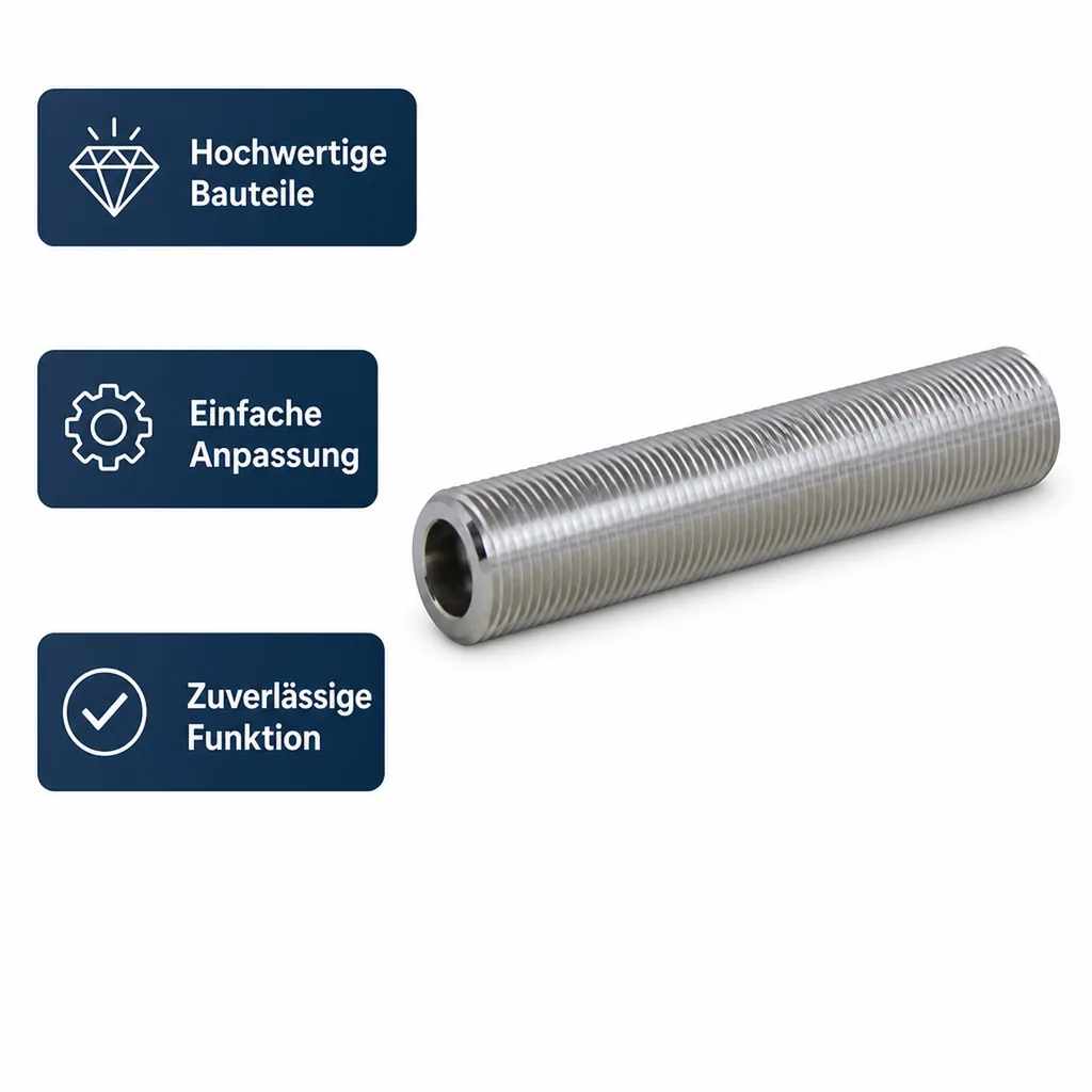 Gewindestutzen, Gewinderohre - beidseitig Einstich, NW 10mm - 5/8 Zoll Gewinde, 110mm