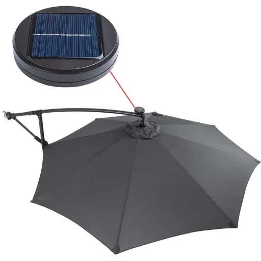 Sonnenschirm Haiti mit LED-Beleuchtung schwenkbarer Antrcite - Ø 3m