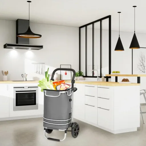 Einkaufswagen grau Aluminium 35L 31x24x54cm
