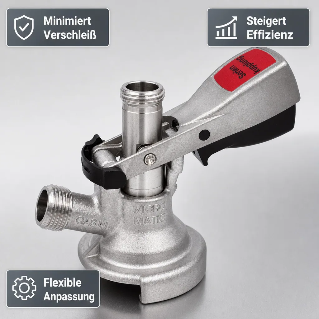 Flach Zapfkopf, Keg Anschluss - Micro-Matic, Reihenschaltung (CNS)