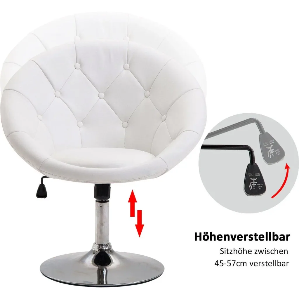 Arbeitshocker höhenverstellbar Weiß