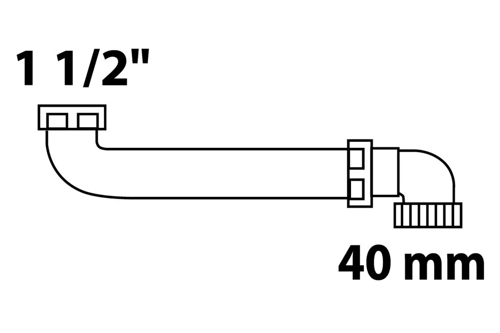 Raumspar- Spültisch- Ablaufbogen, 1 1/2"