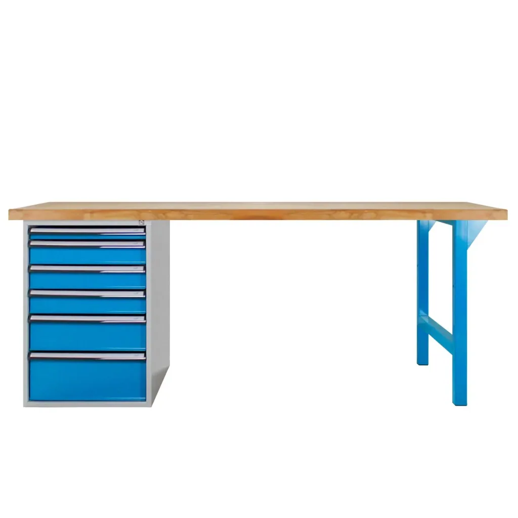 Werkbank 1500 mit Schubladenbox, 6 Schubladen