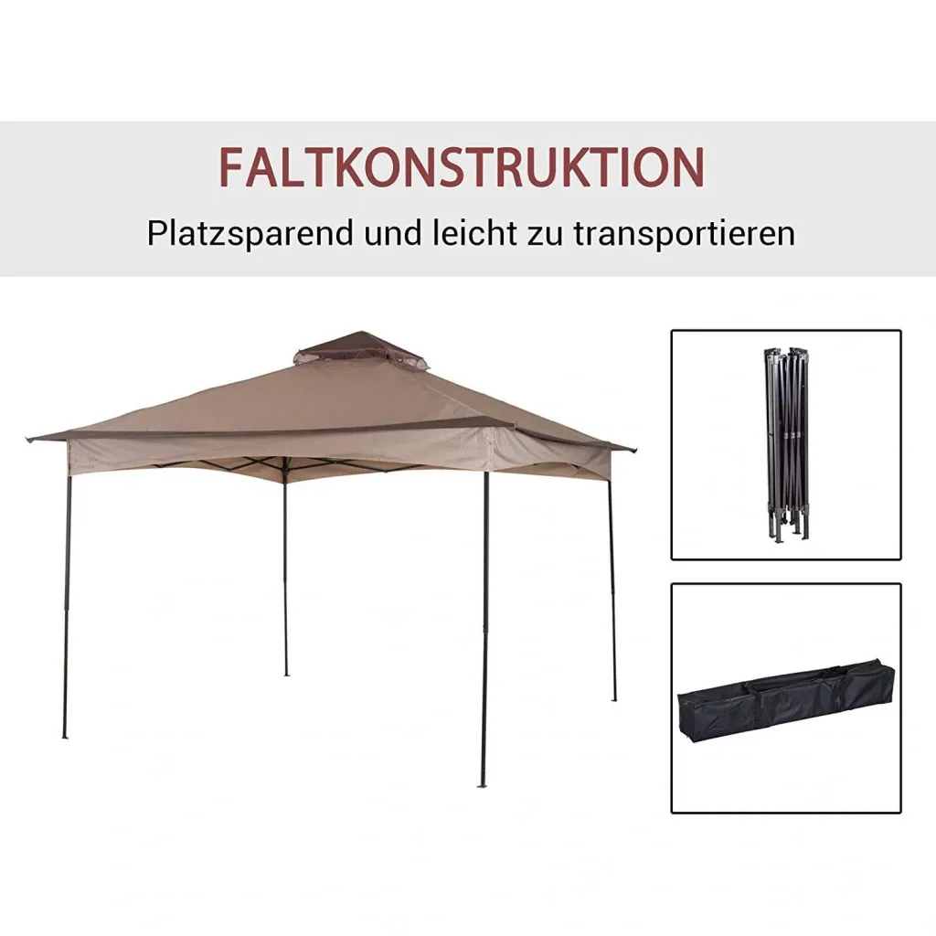 Pavillon Faltpavillon Gartenzelt Khaki 3,25x3,25x2,95cm