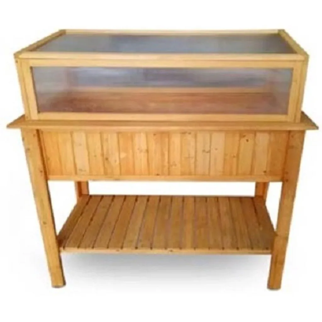 Garten Holz Gewächshaus / Gemüsegarten Tisch auf Beinen - 113x57x90cm inklusive Compo Sana 10L Blumenerde