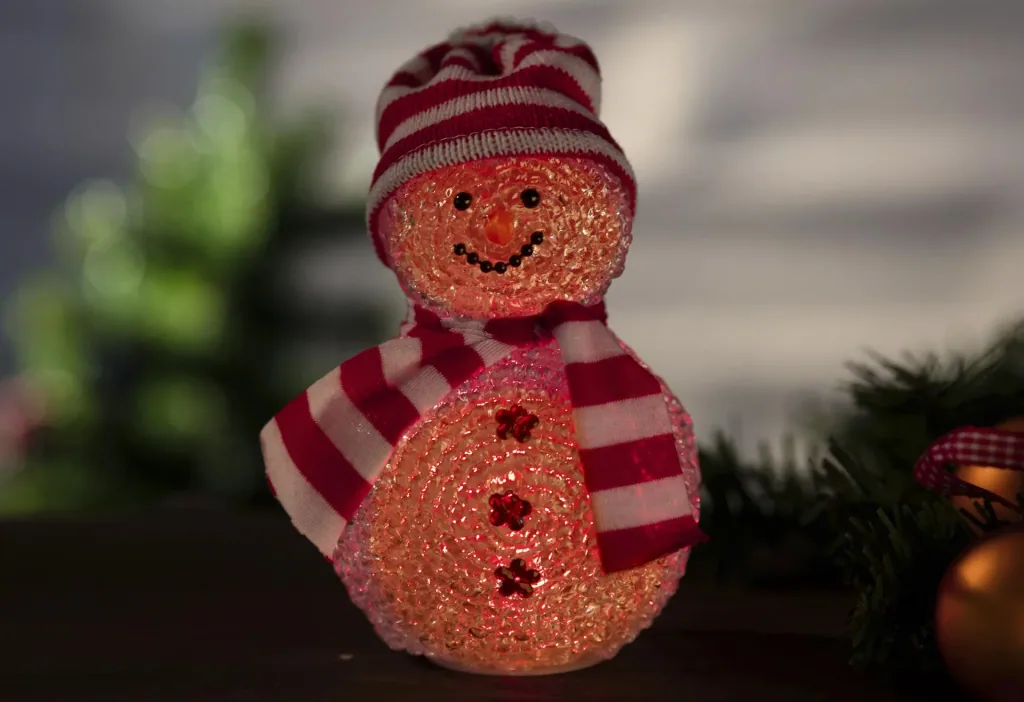 Schneemann - Figur mit Farbwechsel LED