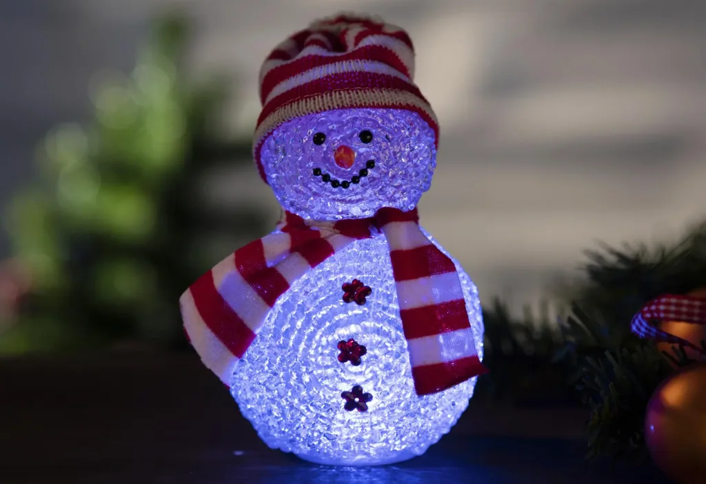 Schneemann - Figur mit Farbwechsel LED