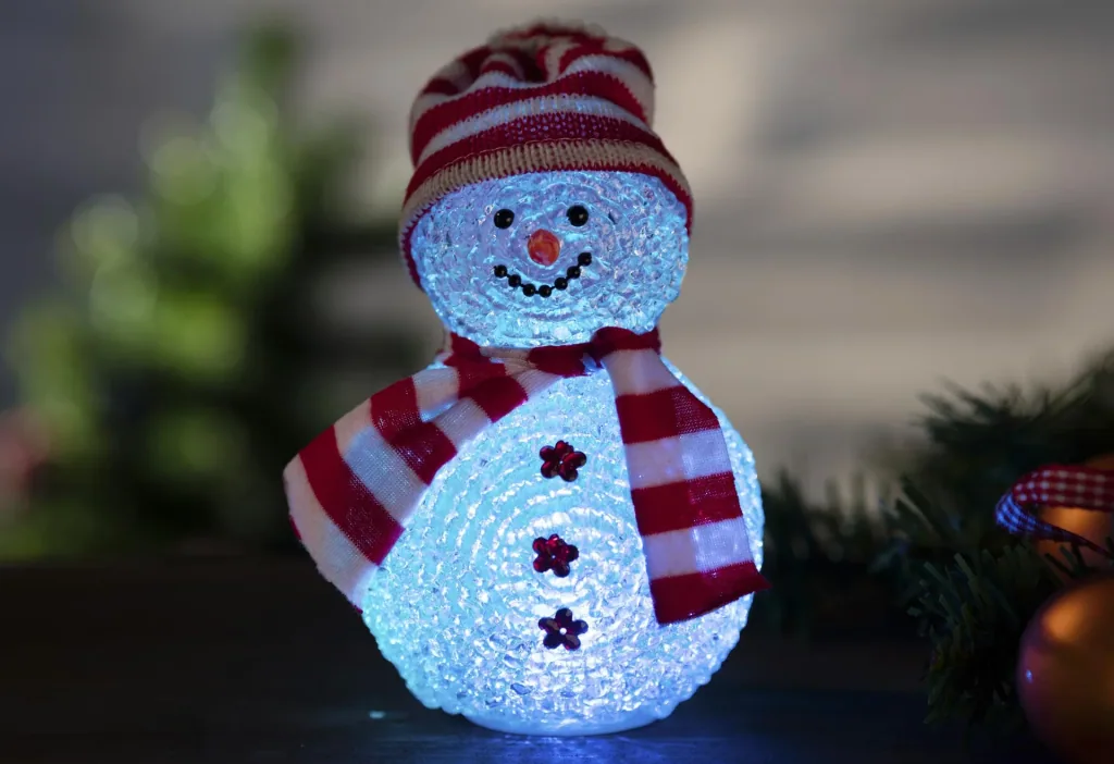Schneemann - Figur mit Farbwechsel LED