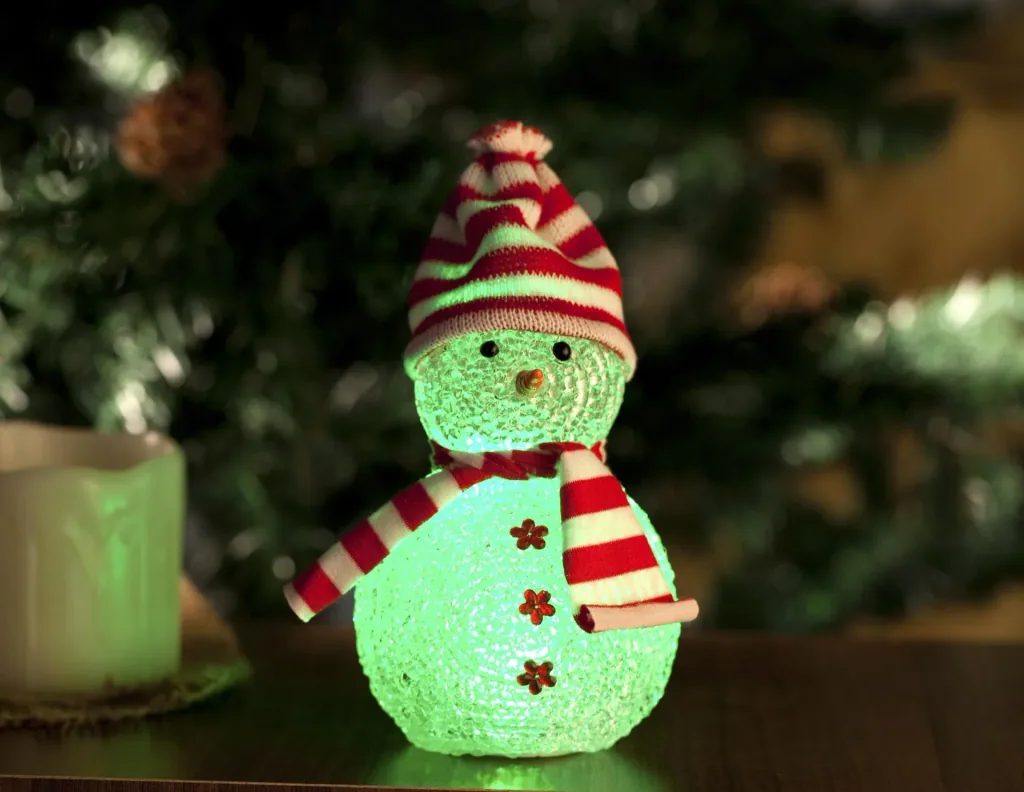 Schneemann - Figur mit Farbwechsel LED