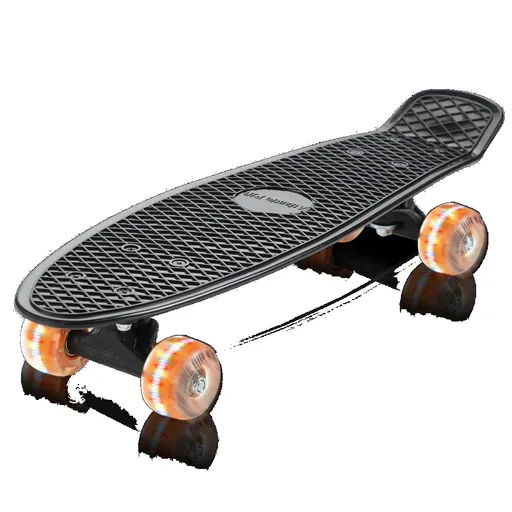 Skateboard mit LED-Licht - Schwarz & Orange - 57 cm