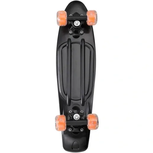 Skateboard mit LED-Licht - Schwarz & Orange - 57 cm
