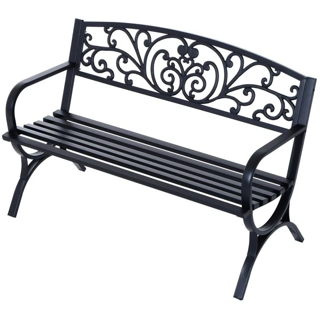 Gartenbank Metall Garten 2-Sitzer 127x60x85cm