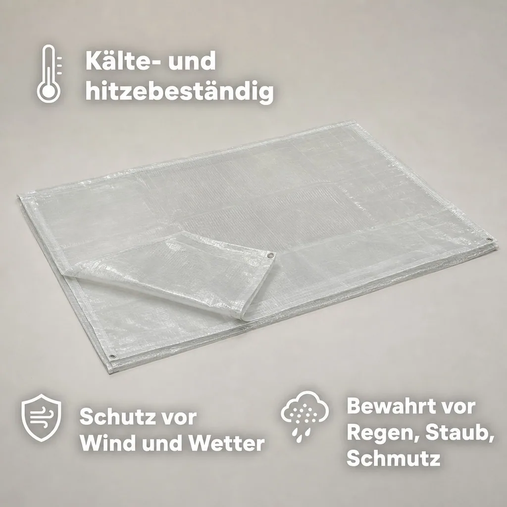 Bierzeltgarnitur Schutzhülle Transparent, 220x120x75cm, Abdeckhaube