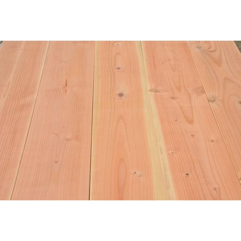 Robuster Tisch aus Douglasie mit breiten Blockbeinen 200/100 cm
