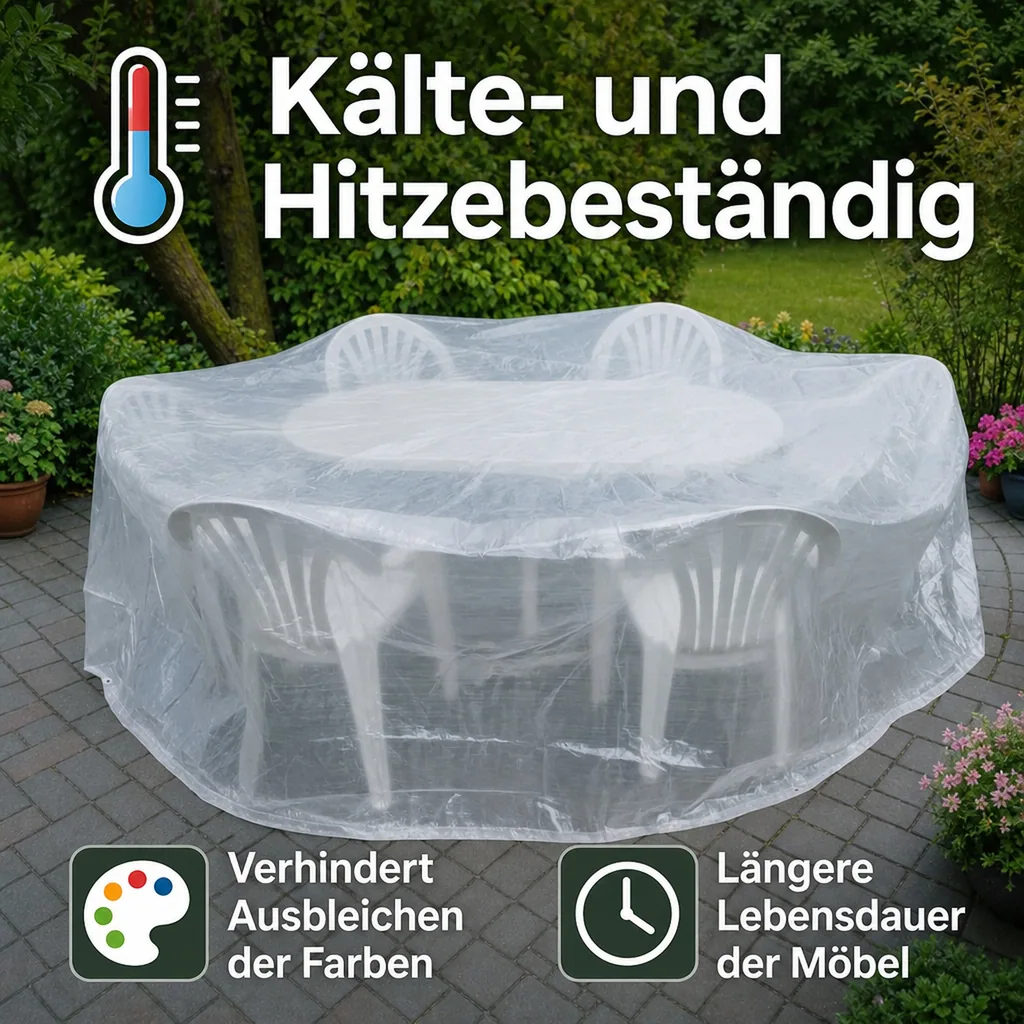 Schutzhülle Gartenmöbel rund, transparent, 320x93 cm