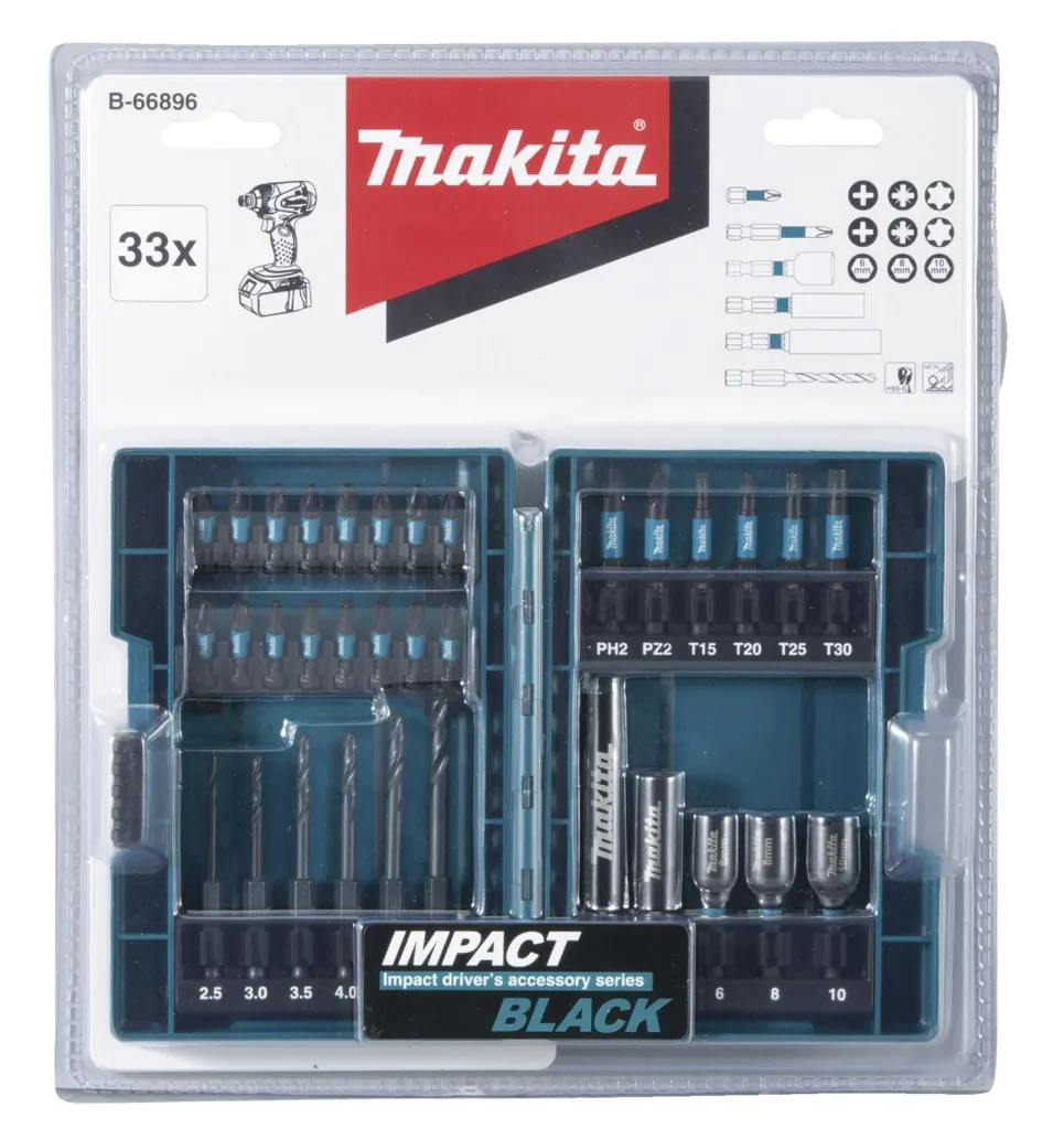 Impact Black Bohrer-Bit-Set 33-teilig
