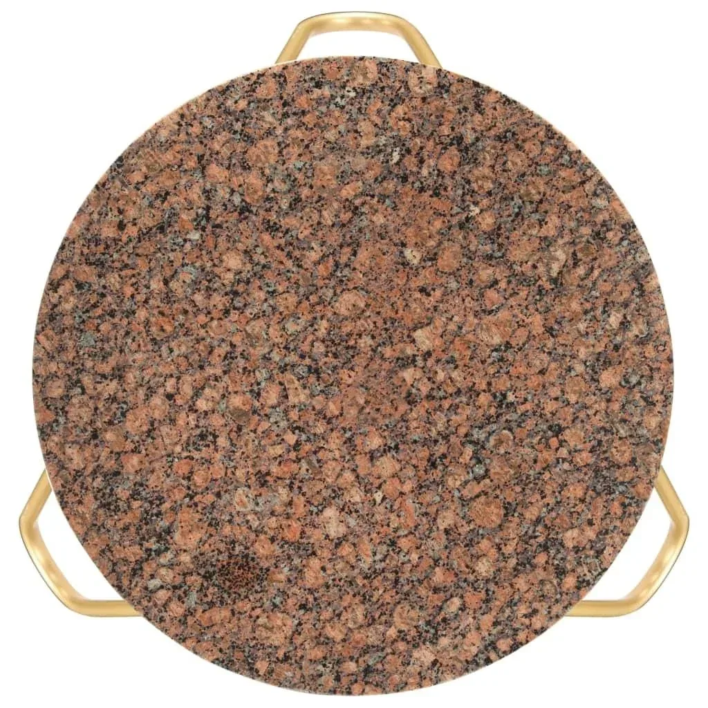 Couchtisch 65x65x42 cm Echtstein mit Marmortextur braun