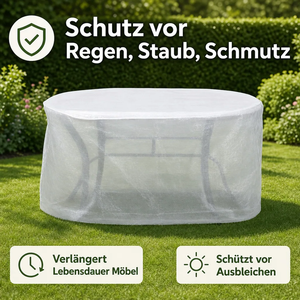 Gartentisch Schutzhülle, transparent, 143x93x83cm, Tisch Abdeckung, wasserabweisend