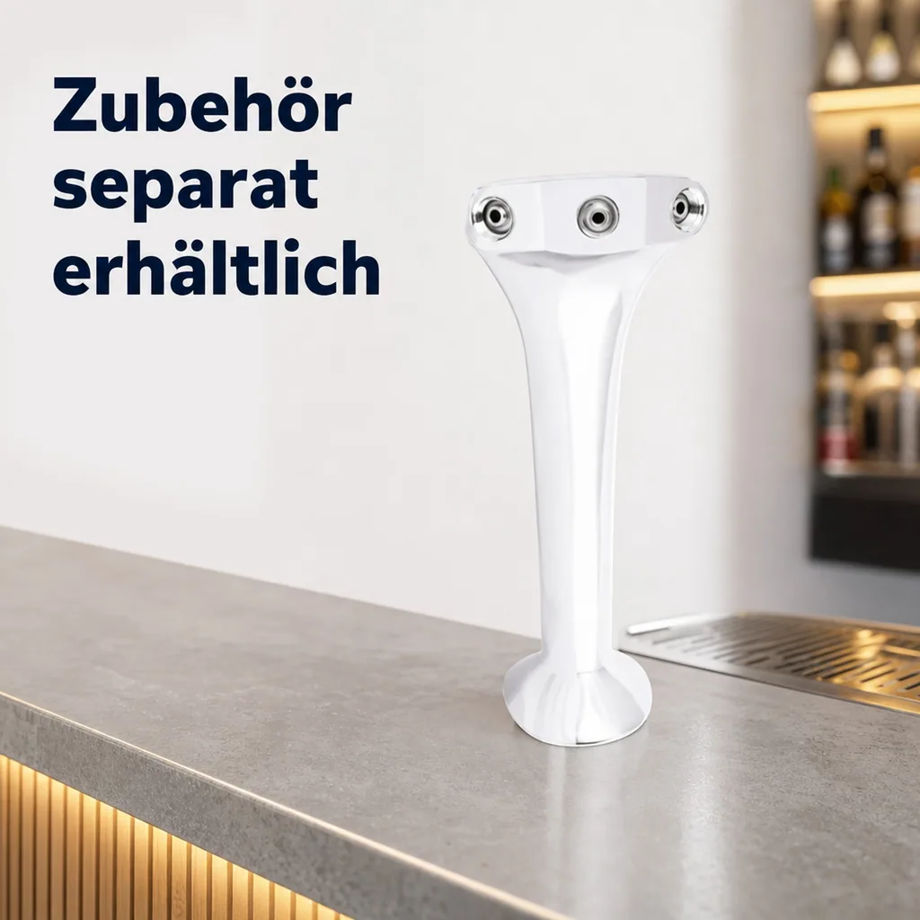 Schanksäule, Bierzapfsäule, Chrom, 3 leitig, elegant