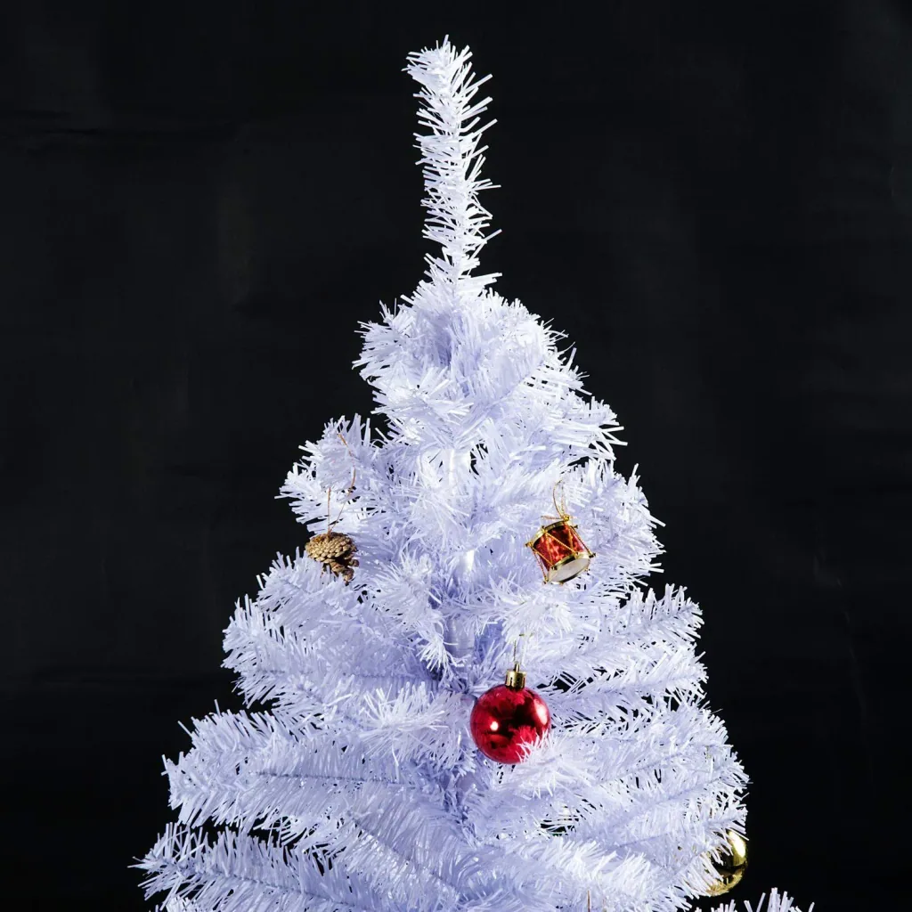 Weihnachtsbaum Tannenbaum mit Ständer inkl, Dekor 180cm Weiß