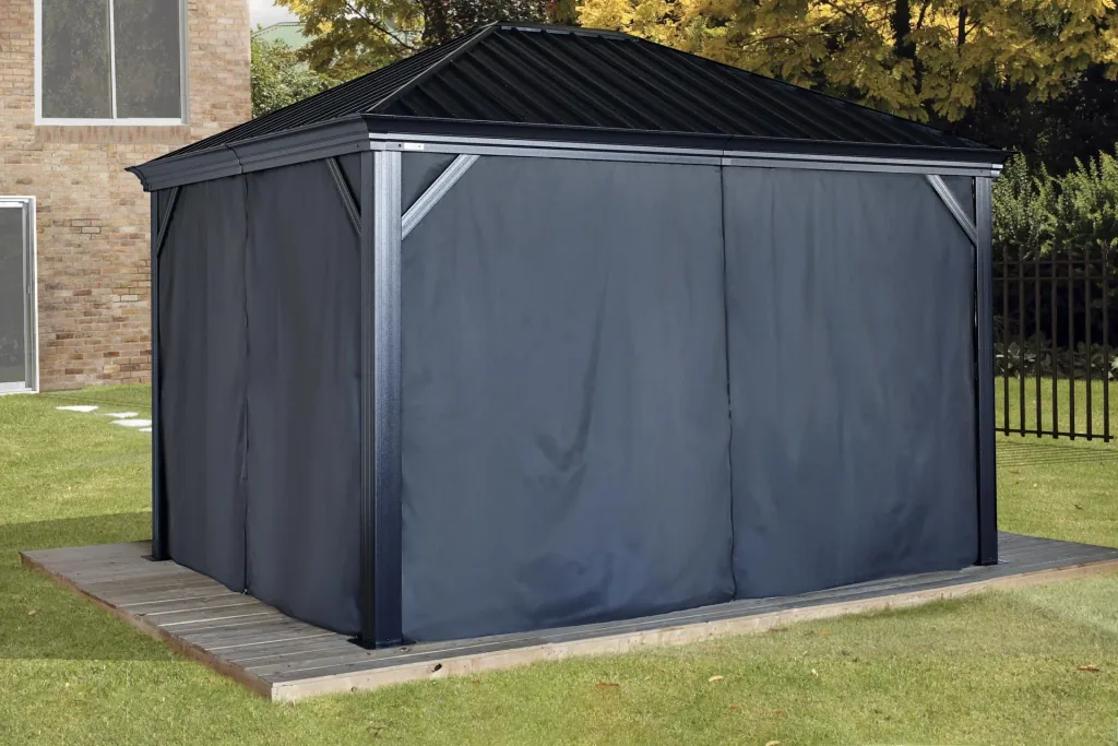 Pavillon Zubehör Vorhang-Set Marsala 10x14 Schwarz