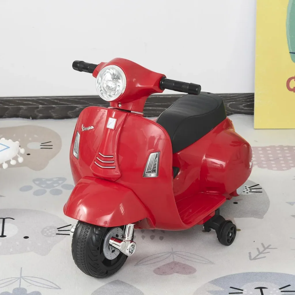 VESPA Elektromotorrad Kindermotorrad Elektrofahrzeug 18-36 Monate 3 km/h LED-Licht Sound PP-kunststoff Metall Rot