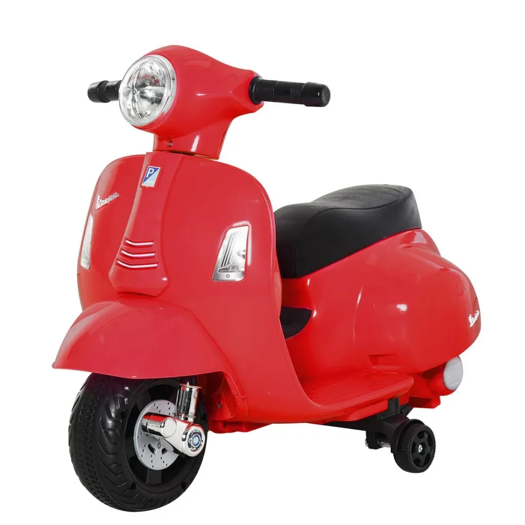 VESPA Elektromotorrad Kindermotorrad Elektrofahrzeug 18-36 Monate 3 km/h LED-Licht Sound PP-kunststoff Metall Rot
