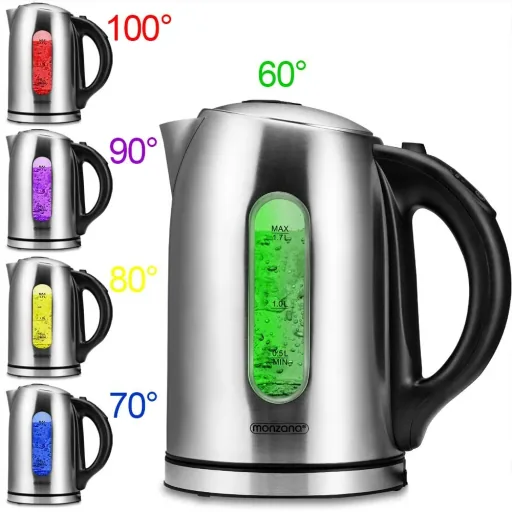 Edelstahl-Wasserkocher 1,7 Liter mit LED-Farbwechsel
