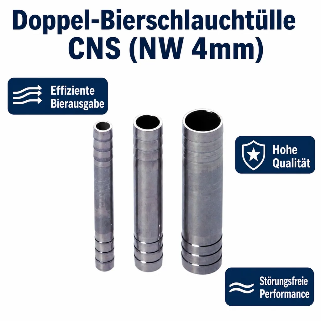 Doppel-Bierschlauchtülle CNS (NW 4mm) - Für professionelle Zapfanlagen