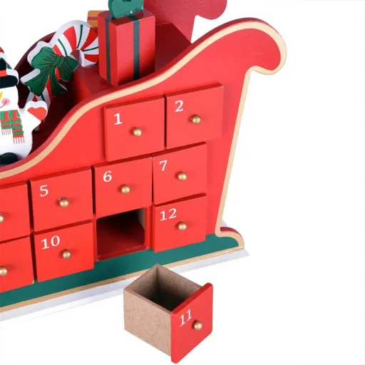 Adventskalender-Schlitten mit selbst befüllbaren Fächern