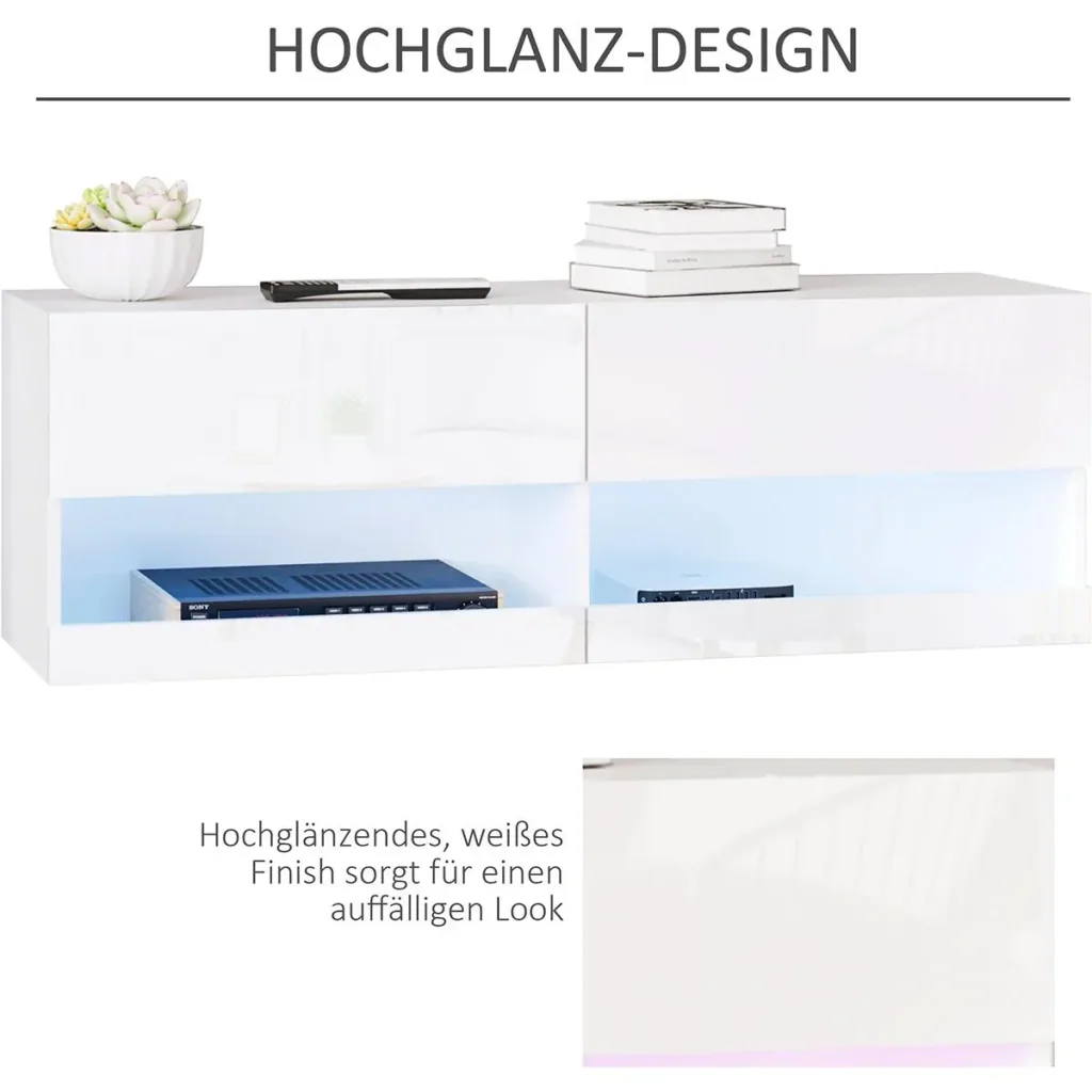 TV Board mit LED Beleuchtung weiß