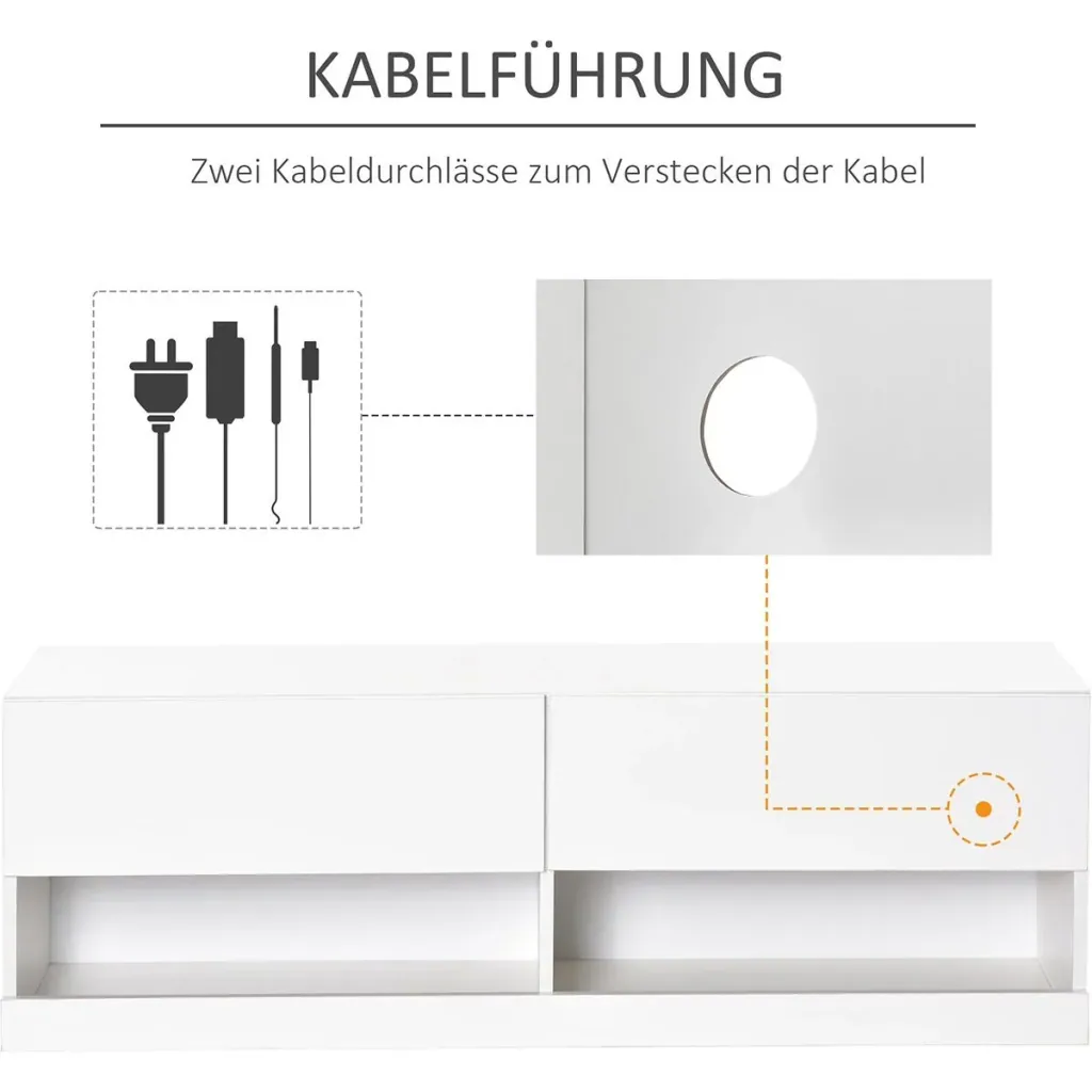 TV Board mit LED Beleuchtung weiß