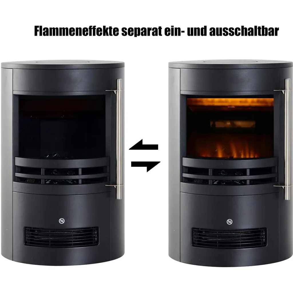 Kaminofen mit Flammeneffekt schwarz