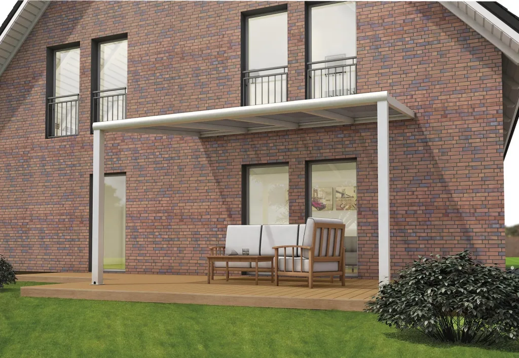 Terrassendach Pro, anthrazit, 3 x 4 m - Polycarbonat Stegplatten 16mm, klar