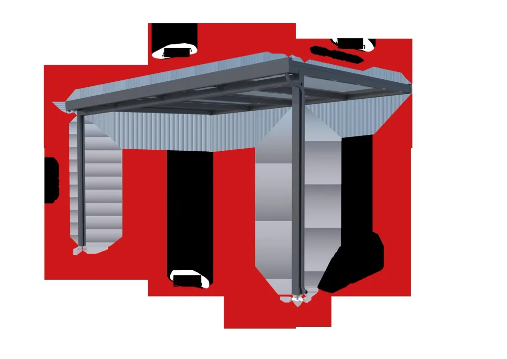 Terrassendach Premium, anthrazit, 4102 x 3060 mm - Polycarbonat Stegplatten 16 mm, klar